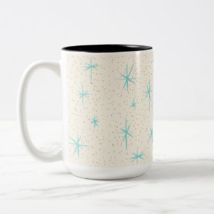 Starburts Turquoise de l'Âge de l'Espace Deux Mug 