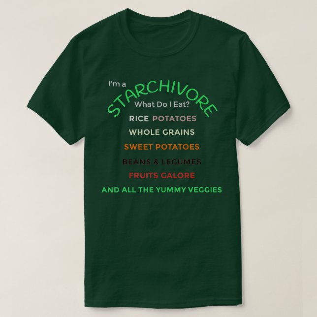 Starchivore Ganzpflanzenbasiertes Starch Diet Yumm T-Shirt (Design vorne)