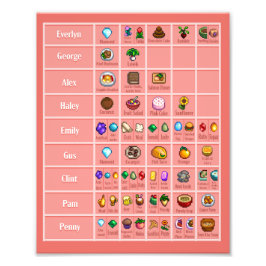 Stardew Character's Loves Tableau 2 Poster Imprime