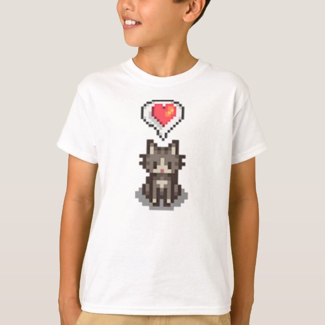 Stardew Valley Happy Gray Cat T-Shirt (Vorderseite)