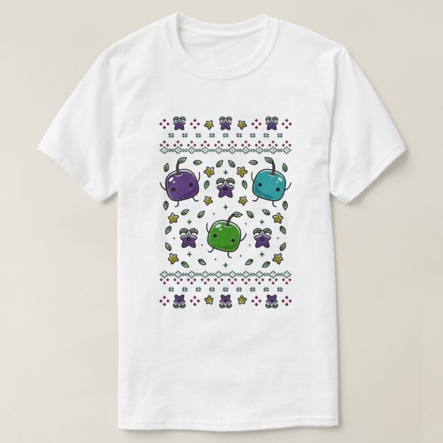 Stardew Valley Junimo & Stardrop Häkeldesign -  T-Shirt (Design vorne)