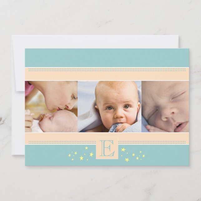 Stardust Baby Boy Faire-part de naissance (Devant)