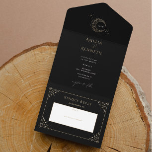 Stardust Monogramme Invitations de mariage