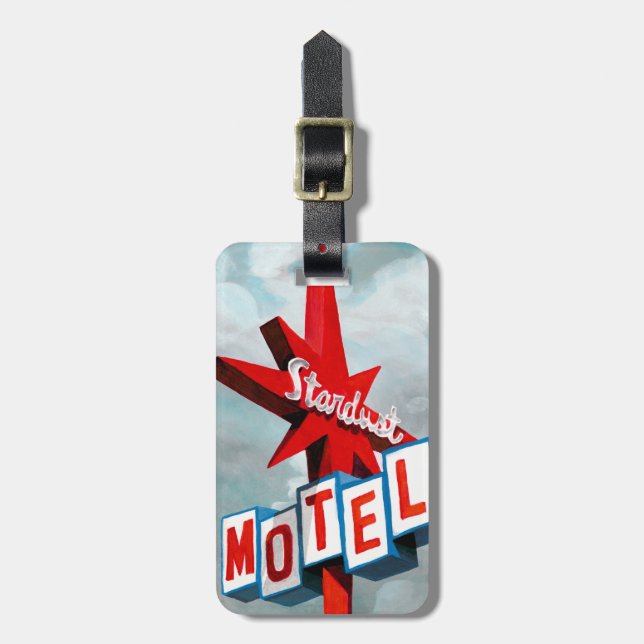 Stardust Motel Sign Gepäckanhänger (Vorderseite vertikal)
