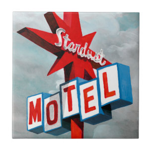 Stardust Motel-Zeichen Fliese