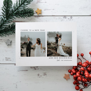 Stardust Newlywings New Year Foto Card Feiertagskarte