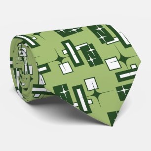 Stardust Retro Geometric Green Two-sided Krawatte