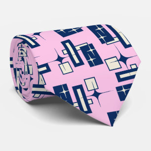 Stardust Retro Geometric Pink Two-sided Krawatte