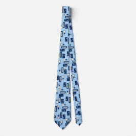 Stardust Retro Geometric Sky Blau zweiseitig Krawatte