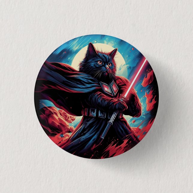 Stardust Samurai | Katzenkrieger Button (Vorderseite)