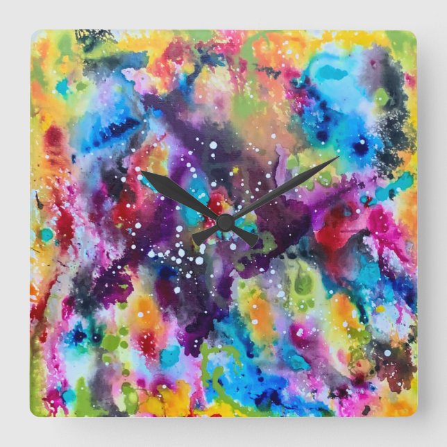 Stardust Wall Clock Quadratische Wanduhr (Vorderseite)
