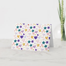 Stardust & Watercolor Hearts Karte