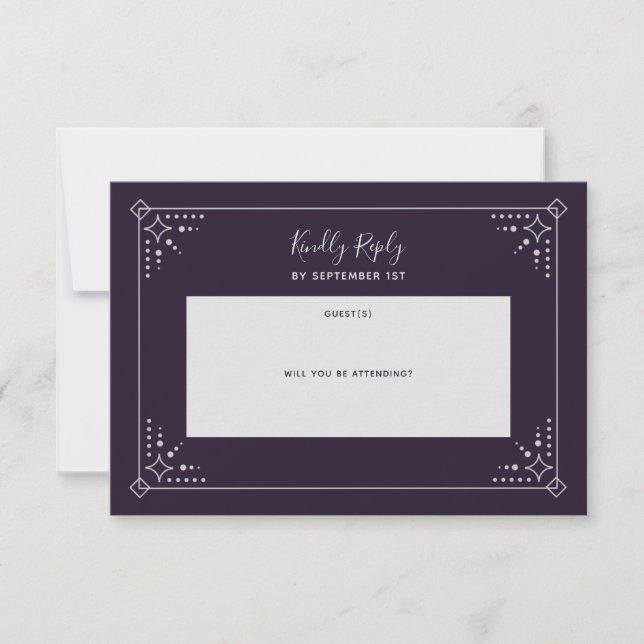 Stardust Wedding RSVP Card (Vorderseite)