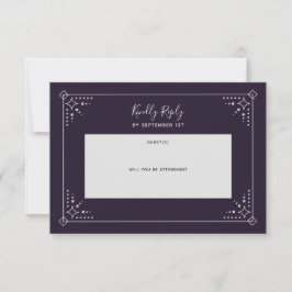 Stardust Wedding RSVP Card Karte