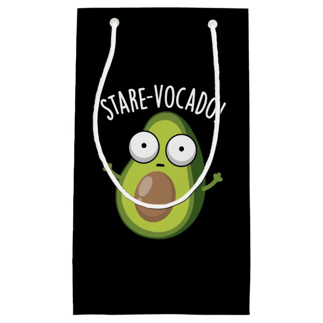 Stare-vocado Funny Avocado Pun Dark BG Kleine Geschenktüte (Vorderseite)