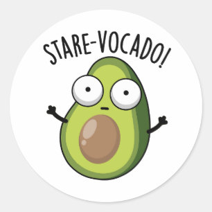 Stare-vocado Funny Avocado Puns Runder Aufkleber