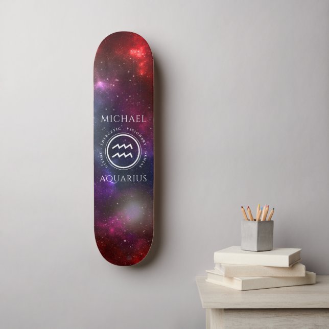 Starfield Aquarius Water Bearer Western Zodiac Skateboard (Wandkunst)