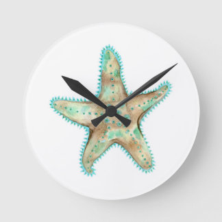Starfish Acrylklemme Runde Wanduhr