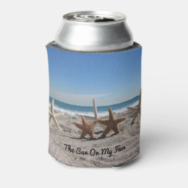 Starfish am Strand - Personalisiert Dosenkühler