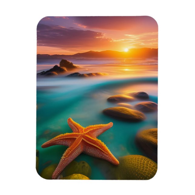 Starfish am Strand von Dawn Magnet (Vertikal)