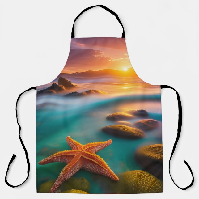 Starfish am Strand von Dawn Schürze (Vorderseite)