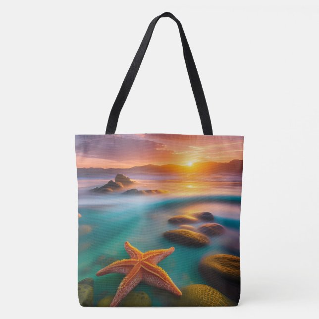 Starfish am Strand von Dawn Tasche (Vorderseite)
