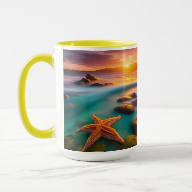 Starfish am Strand von Dawn Tasse (Links)