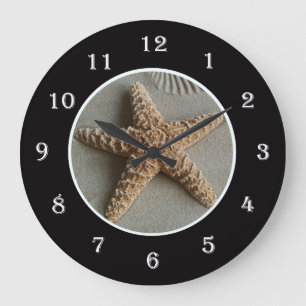 Starfish an der Strandmauer Große Wanduhr