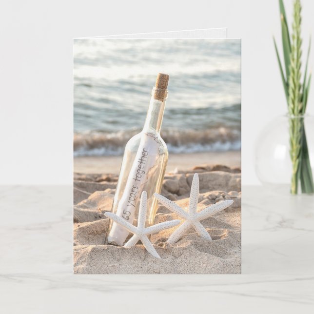 Starfish and Bottle 65. Jubiläumskarte Karte (Vorderseite)