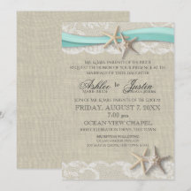Starfish and Lace Rustic Beach Aqua Wedding