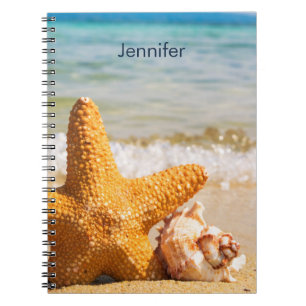 Starfish and Seashells am Strand Personalisiert Notizblock