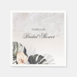 Starfish and Shells Tropical Beach Bridal Shower Serviette