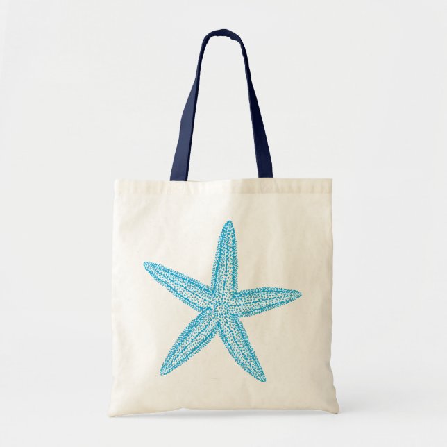 Starfish-Aqua-Blau Tragetasche (Vorne)
