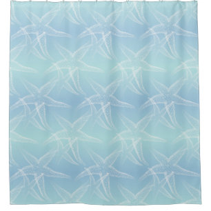 Starfish-Aqua-blauer Strand-Duschvorhang Duschvorhang