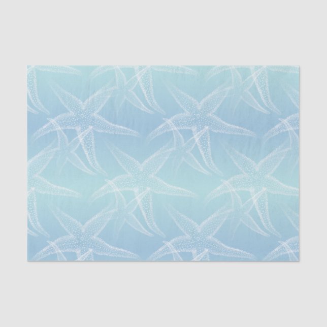 Starfish-Aqua-blaues Strand-Seidenpapier Seidenpapier (Vorderseite)