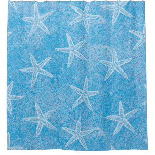 Starfish Aqua Blue Duschvorhang