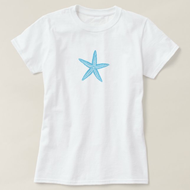 Starfish Aqua Blue T-Shirt (Design vorne)
