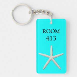 Starfish Aqua Marine Numéro de chambre Porte - clé