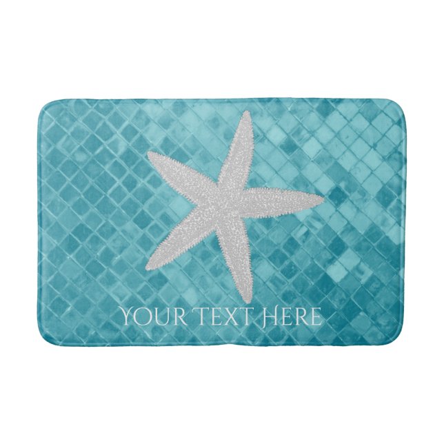 Starfish-Aqua-Seeglas personifizieren Badematte (Vorderseite)
