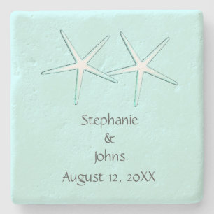 Starfish Aquamarin Beach Schöne Hochzeiten - Name Steinuntersetzer