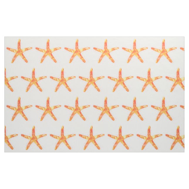 Starfish Aquarellmuster Stoff (Fat Quarter (45,7 x 55,9 cm))