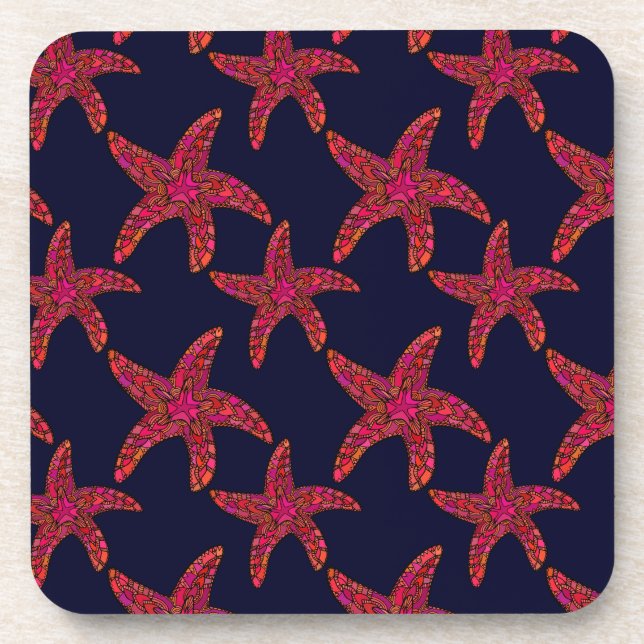 Starfish-Art-Muster Getränkeuntersetzer (Vorderseite)