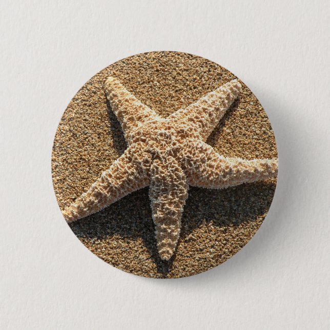 Starfish auf dem Strand Button (Vorderseite)