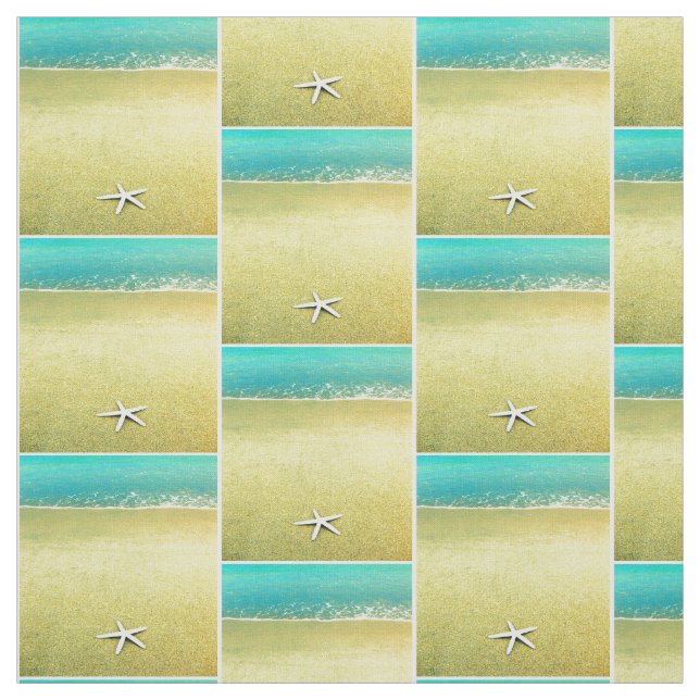 Starfish auf dem Strand-Gewebe Stoff (Muster)