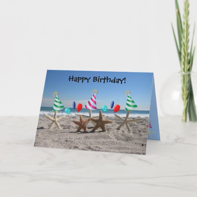 Starfish auf der Beach Birthday Card Karte (Vorderseite)