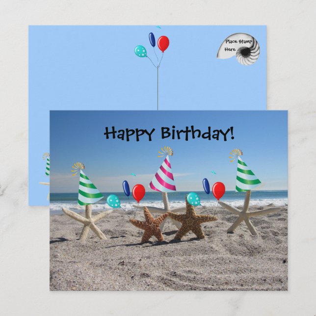 Starfish auf der Beach Postkarte (Vorne/Hinten)