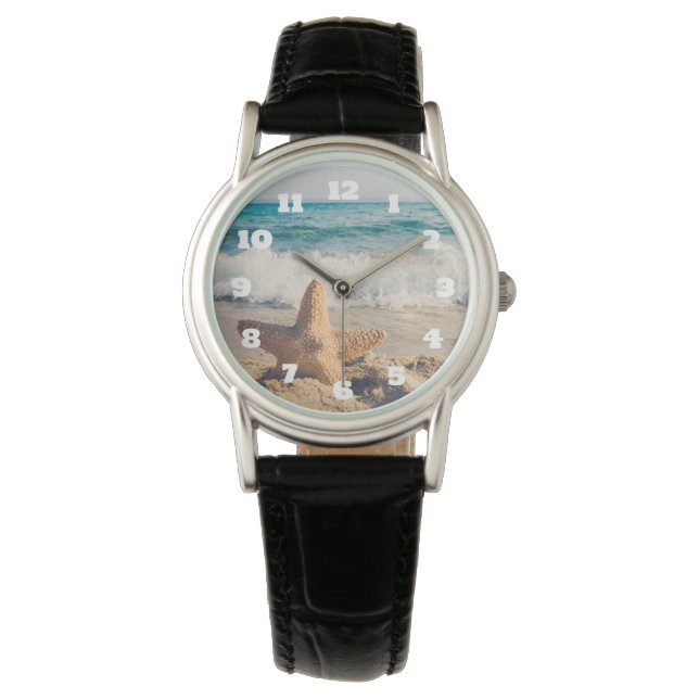 Starfish auf einem Sandy Beach Foto Armbanduhr (Vorderseite)
