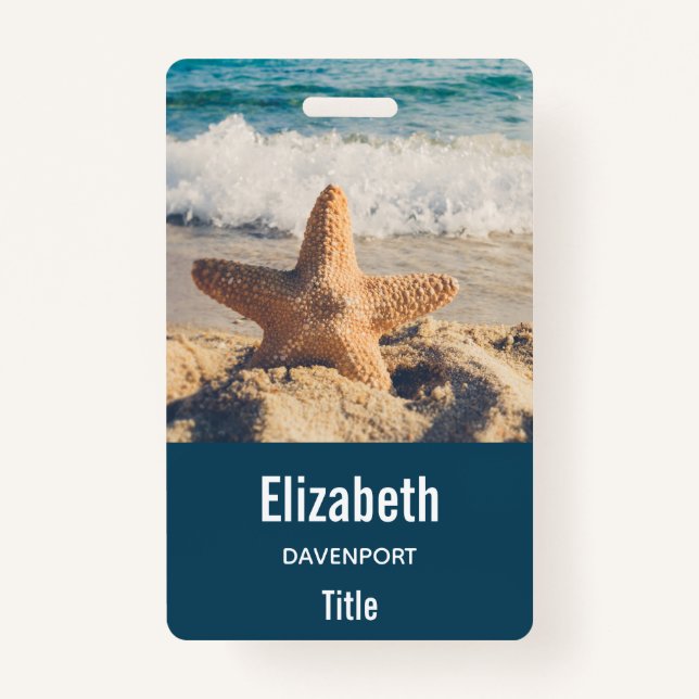 Starfish auf einem Sandy Beach Foto Ausweis (Vorderseite)