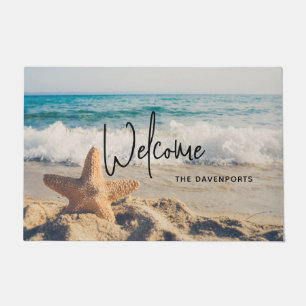 Starfish auf einem Sandy Beach Foto Fußmatte