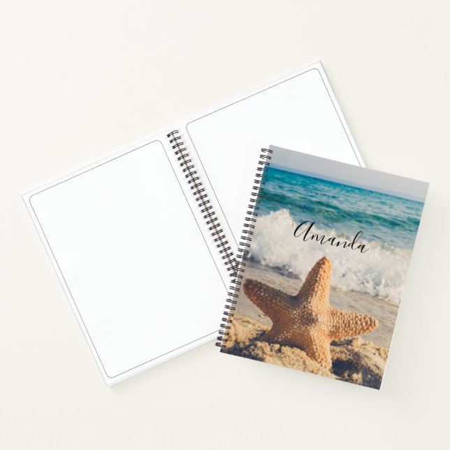 Starfish auf einem Sandy Beach Foto Notizbuch (Innenseite)